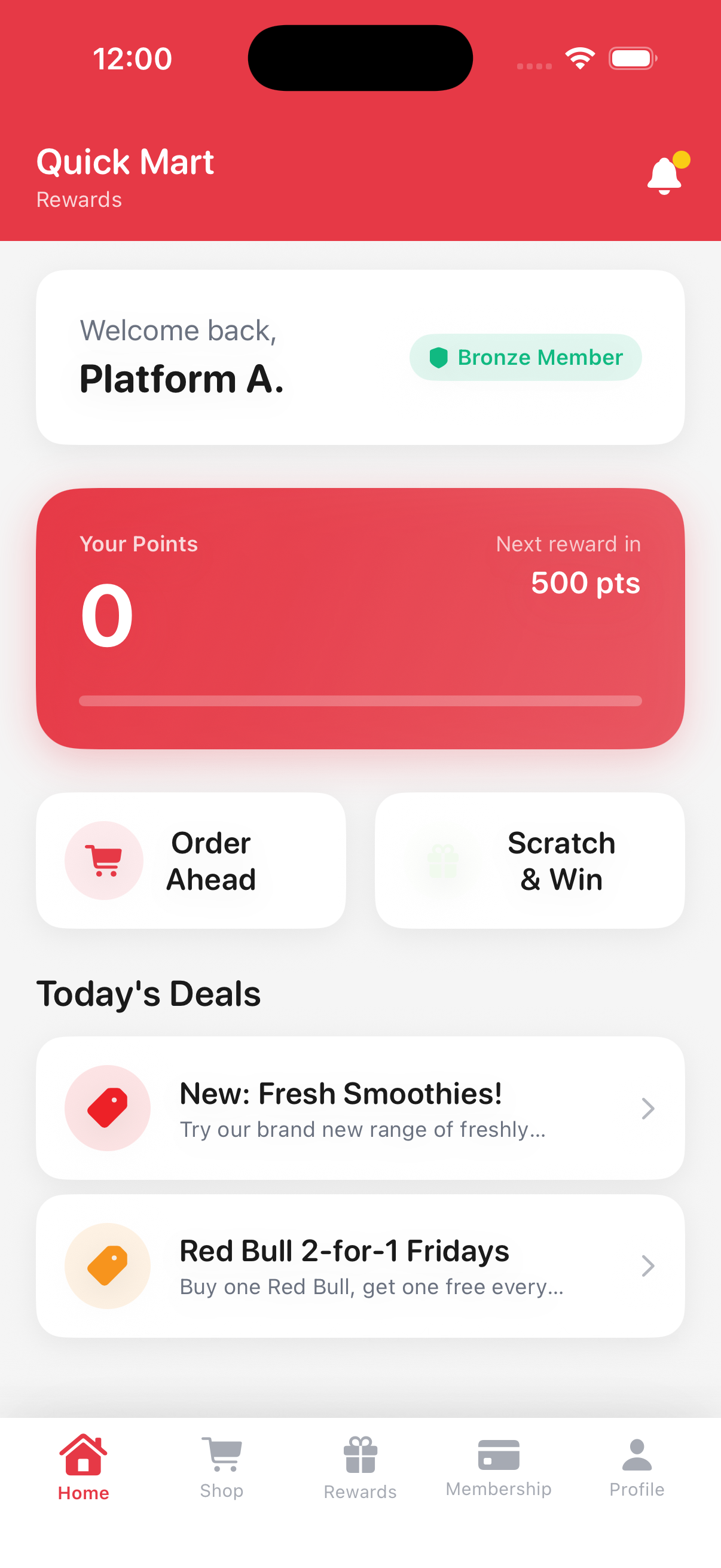 Rewards screen